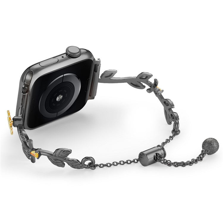 For Apple Watch Series 10 42mm / 9 8 7 41mm / SE (2023) SE (2022) SE 6 5 4 40mm / 3 2 1 38mm Zinc Alloy Watch Strap - Black