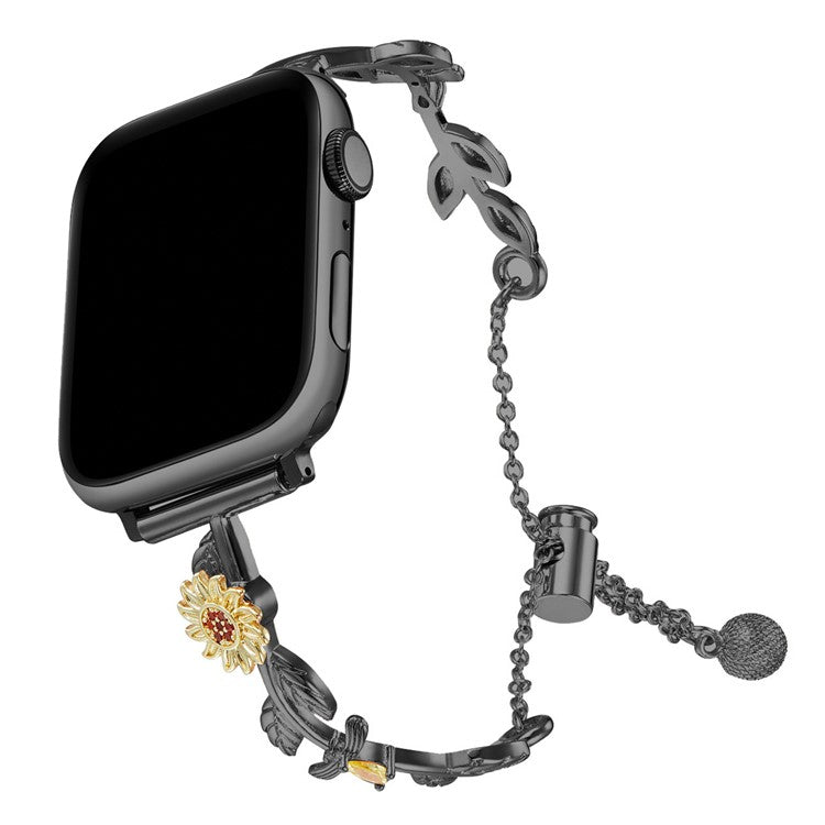 For Apple Watch Series 10 42mm / 9 8 7 41mm / SE (2023) SE (2022) SE 6 5 4 40mm / 3 2 1 38mm Zinc Alloy Watch Strap - Black