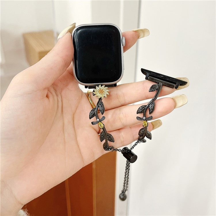 For Apple Watch Series 10 42mm / 9 8 7 41mm / SE (2023) SE (2022) SE 6 5 4 40mm / 3 2 1 38mm Zinc Alloy Watch Strap - Black