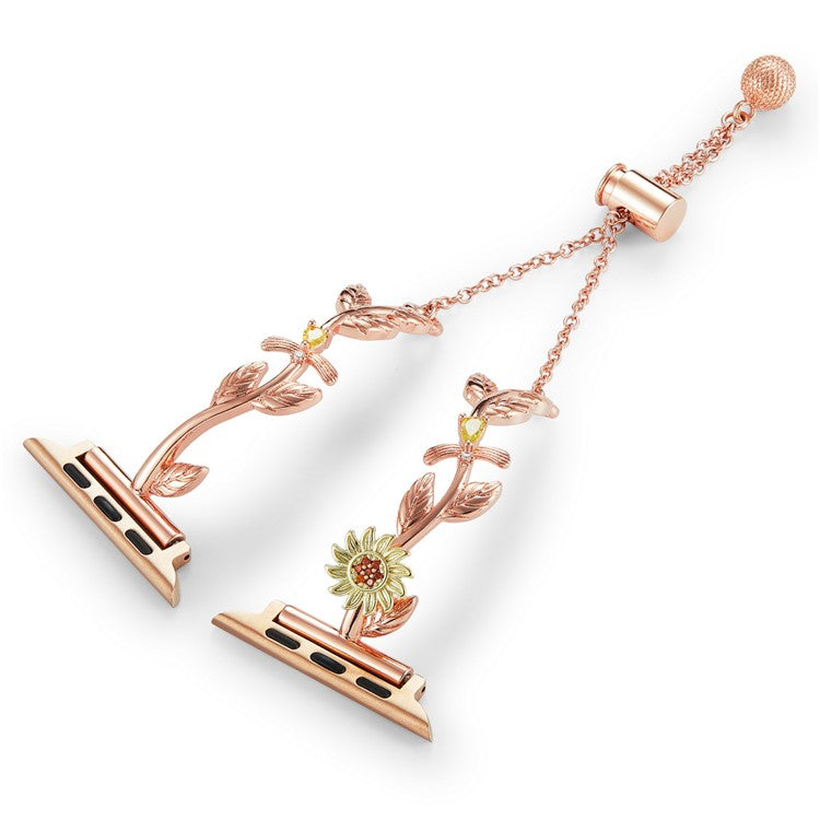 For Apple Watch Series 10 42mm / 9 8 7 41mm / SE (2023) SE (2022) SE 6 5 4 40mm / 3 2 1 38mm Zinc Alloy Watch Strap - Rose Gold