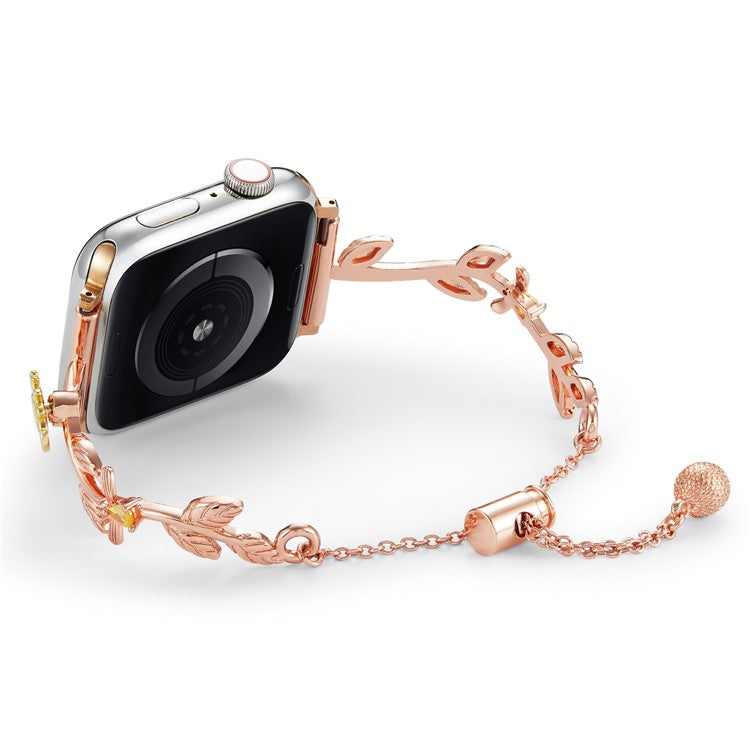 For Apple Watch Series 10 42mm / 9 8 7 41mm / SE (2023) SE (2022) SE 6 5 4 40mm / 3 2 1 38mm Zinc Alloy Watch Strap - Rose Gold