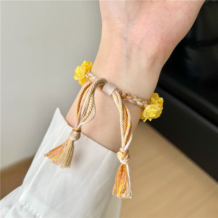 For Apple Watch 10 46mm / Ultra 2 / Ultra 49mm / 9 8 7 45mm / SE (2023) SE (2022) SE 6 5 4 44mm / 3 2 1 42mm Braided Rope Watch Strap - Yellow