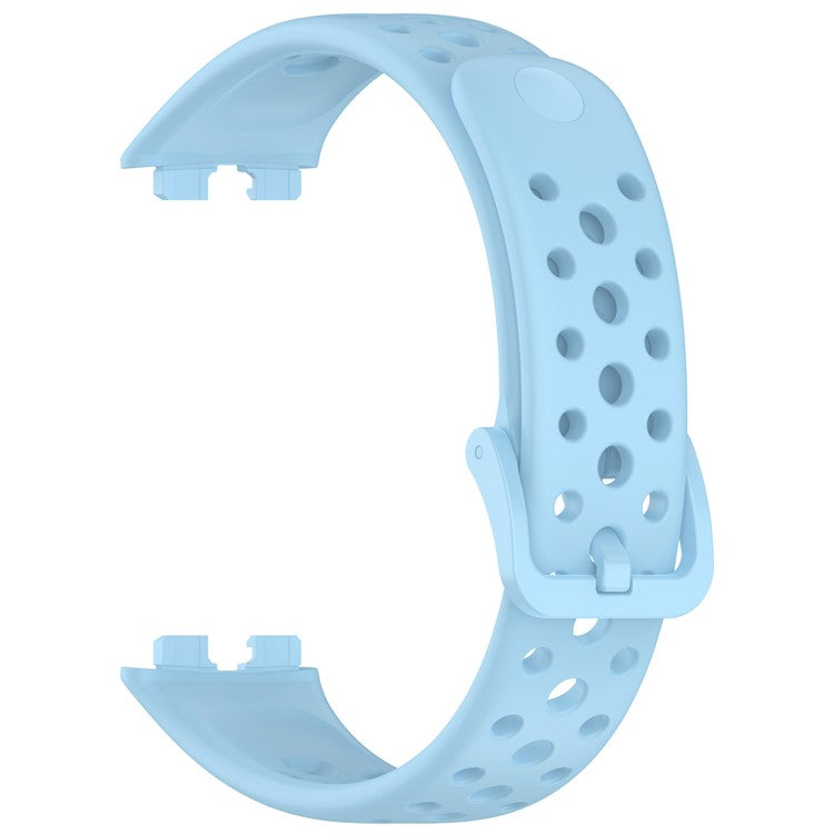 For Huawei Band 9 / 9 NFC / 8 / 8 NFC Breathable Holes Replacement Band Silicone Watch Strap - Baby Blue