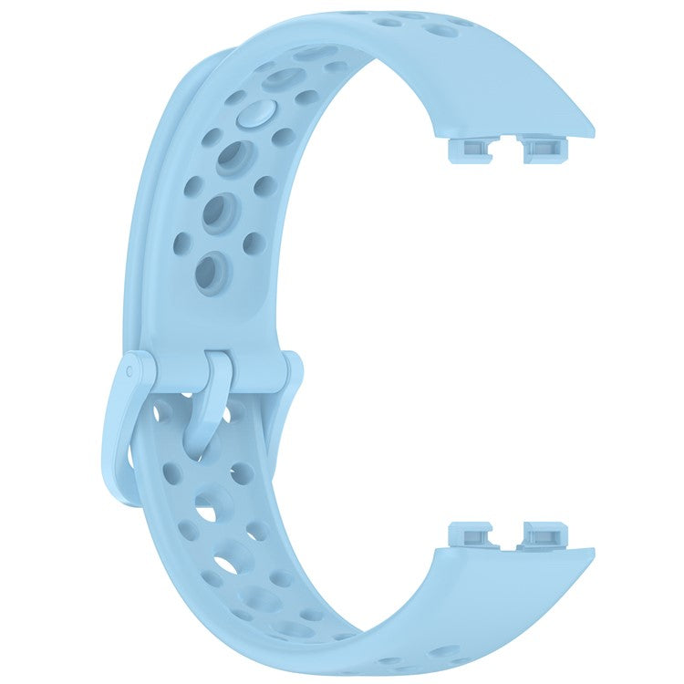 For Huawei Band 9 / 9 NFC / 8 / 8 NFC Breathable Holes Replacement Band Silicone Watch Strap - Baby Blue
