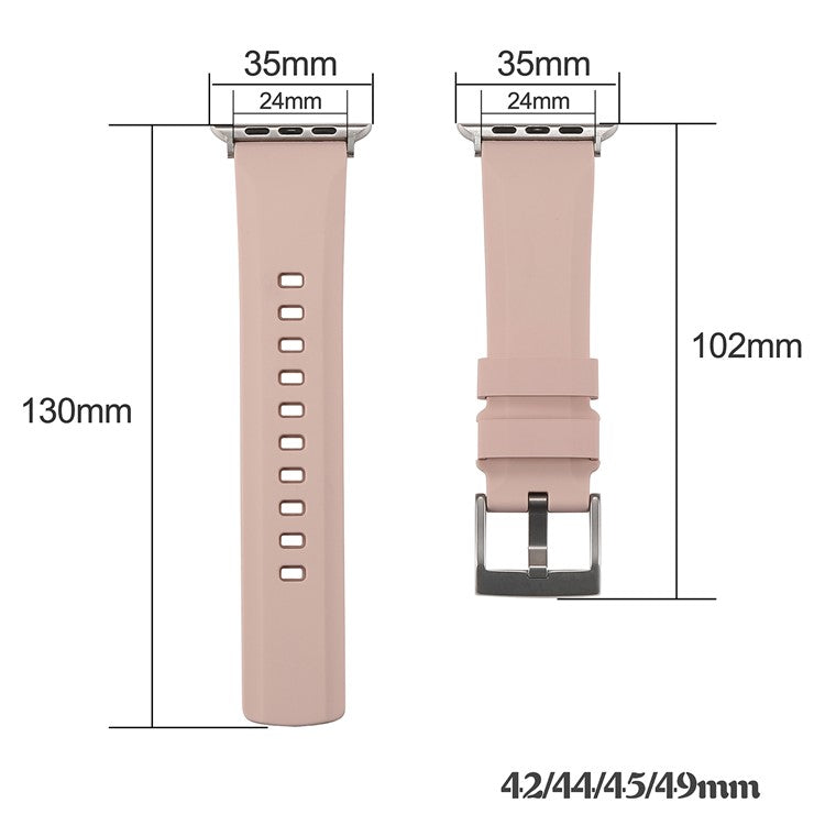 For Apple Watch 10 46mm / Ultra 2 / Ultra 49mm / 9 8 7 45mm / SE (2023) SE (2022) SE 6 5 4 44mm / 3 2 1 42mm Strap Silicone Fitness Tracker Band - Light Grey