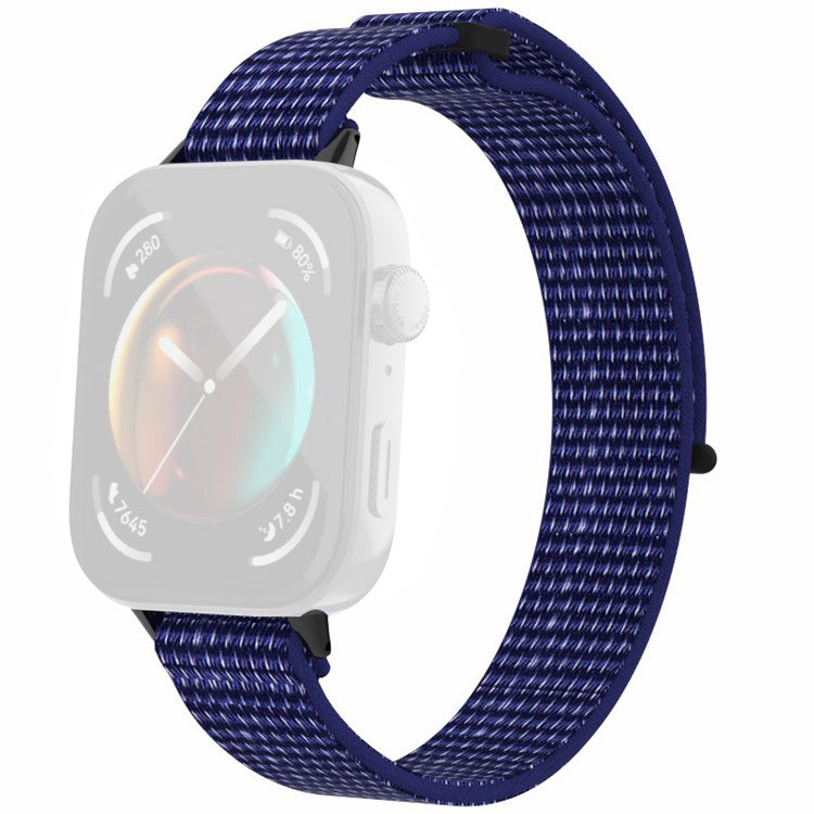 For Huawei Watch Fit 3 Watch Strap Magic Tape Nylon Wrist Band - Indigo
