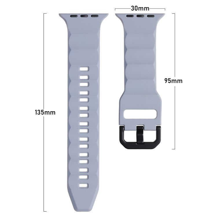 For Apple Watch 10 46mm / Ultra 2 / Ultra 49mm / 9 8 7 45mm / SE (2023) SE (2022) SE 6 5 4 44mm / 3 2 1 42mm Silicone Watch Strap - Dark Blue