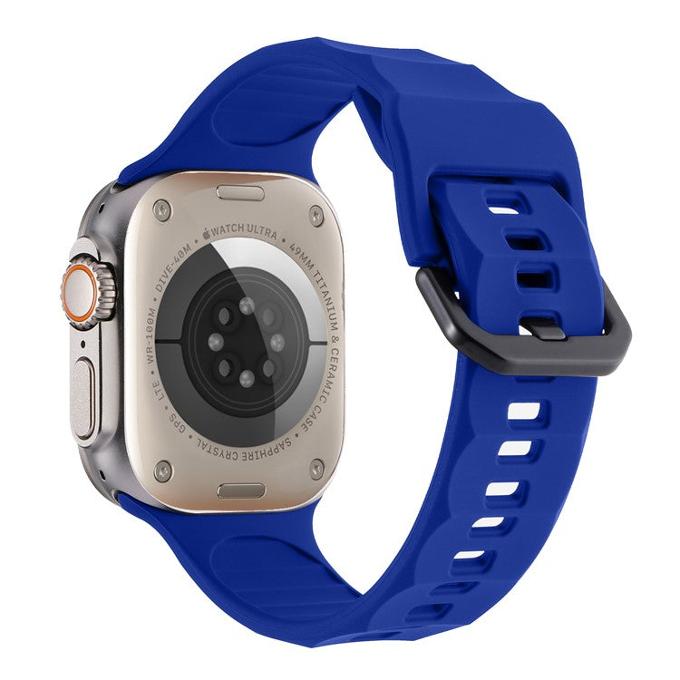 For Apple Watch 10 46mm / Ultra 2 / Ultra 49mm / 9 8 7 45mm / SE (2023) SE (2022) SE 6 5 4 44mm / 3 2 1 42mm Silicone Watch Strap - Sapphire