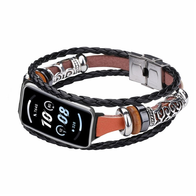 For Honor Band 9 Replacement Band Ethnic Retro Style Watch Strap - Brown