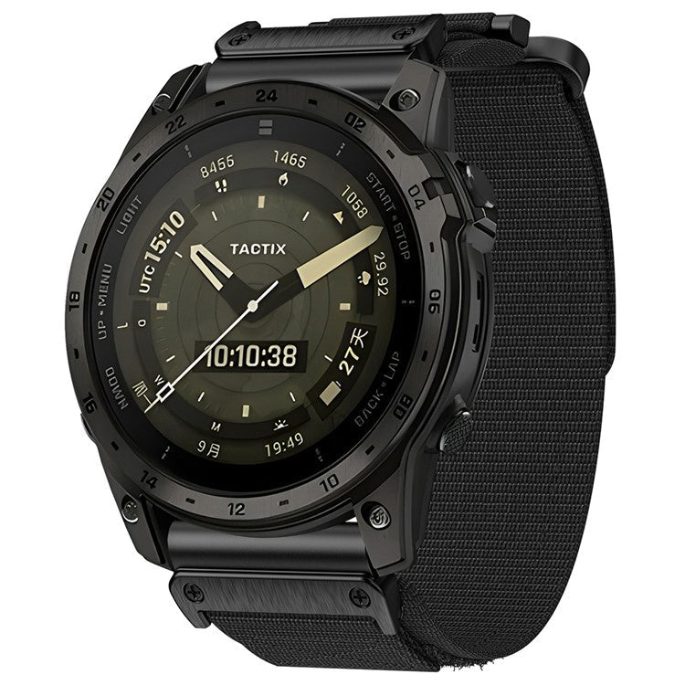 For Garmin Fenix 7X / 7X Pro / Tactix 7 Watch Strap 26mm Adjustable Sports Wrist Band Quick Release - Black