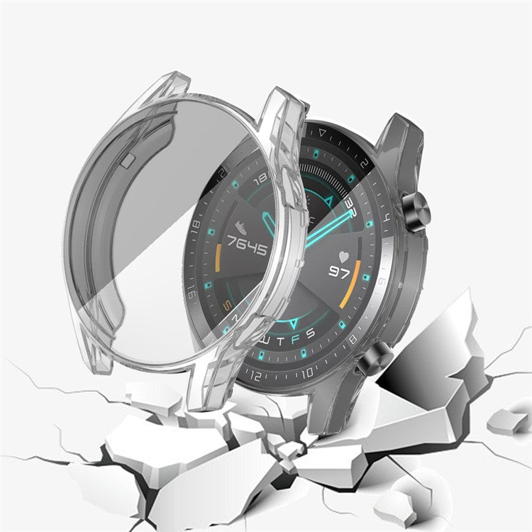 Electroplated TPU All-around Protective Case for Huawei Watch GT 2 46mm - Transparent