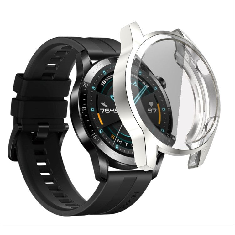 Electroplated TPU All-around Protective Case for Huawei Watch GT 2 46mm - Silver