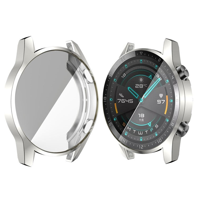 Electroplated TPU All-around Protective Case for Huawei Watch GT 2 46mm - Silver