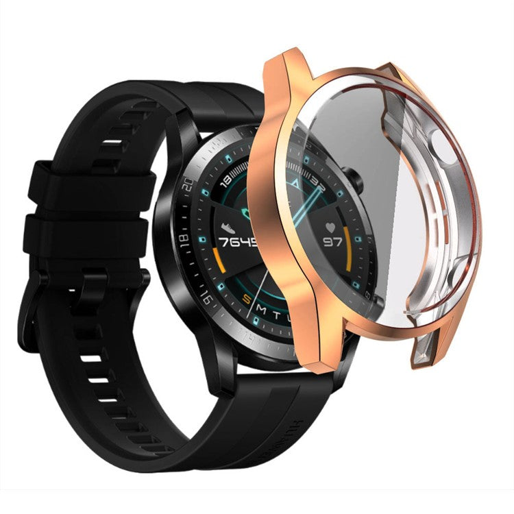 Electroplated TPU All-around Protective Case for Huawei Watch GT 2 46mm - Rose Gold