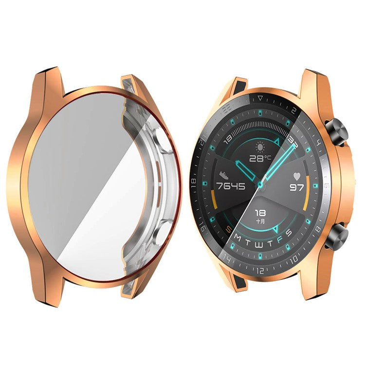 Electroplated TPU All-around Protective Case for Huawei Watch GT 2 46mm - Rose Gold