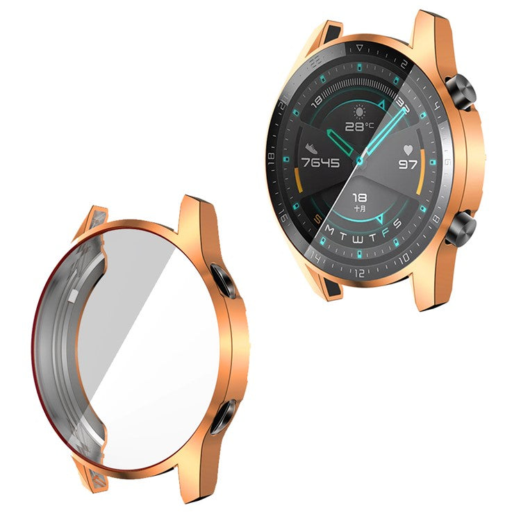 Electroplated TPU All-around Protective Case for Huawei Watch GT 2 46mm - Rose Gold