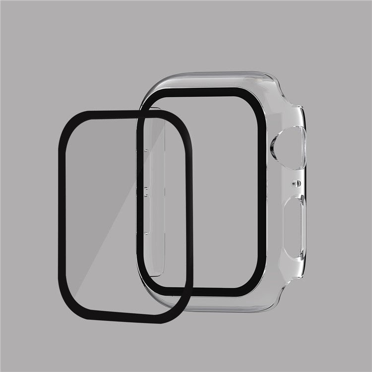 Plating Frame PC + Tempered Glass Watch Case for Apple Watch Series 3/2/1 42mm - Transparent