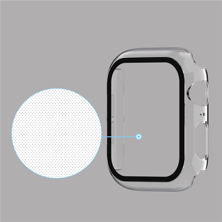 Plating Frame PC + Tempered Glass Watch Case for Apple Watch Series 3/2/1 42mm - Transparent