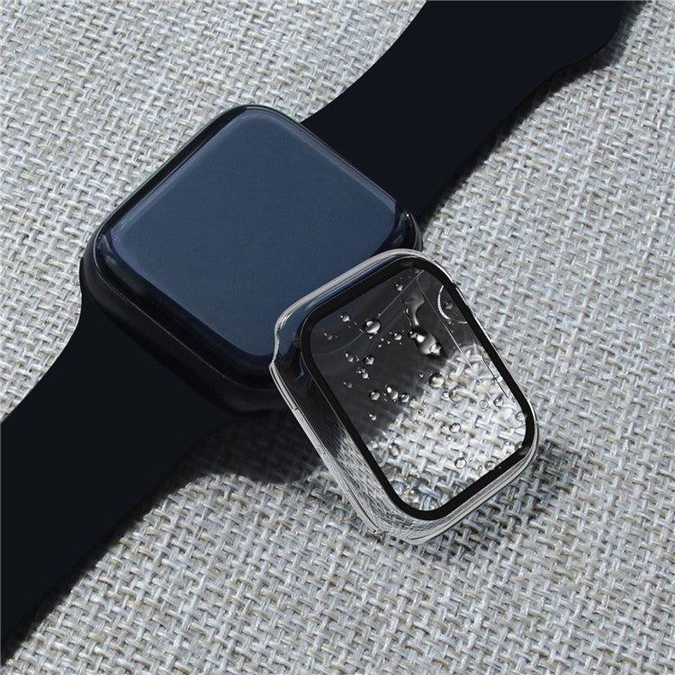 Plating Frame PC + Tempered Glass Watch Case for Apple Watch Series 3/2/1 42mm - Transparent