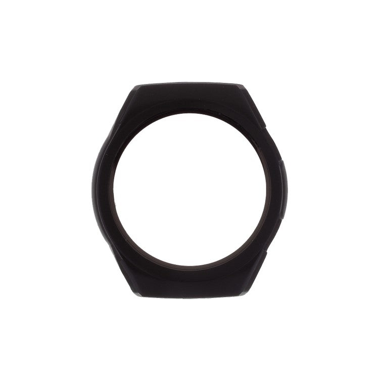 Rubberized PC Frame Intergrated Tempered Glass Screen Protector Smart Watch Cover for Huawei Watch GT 2e - Black
