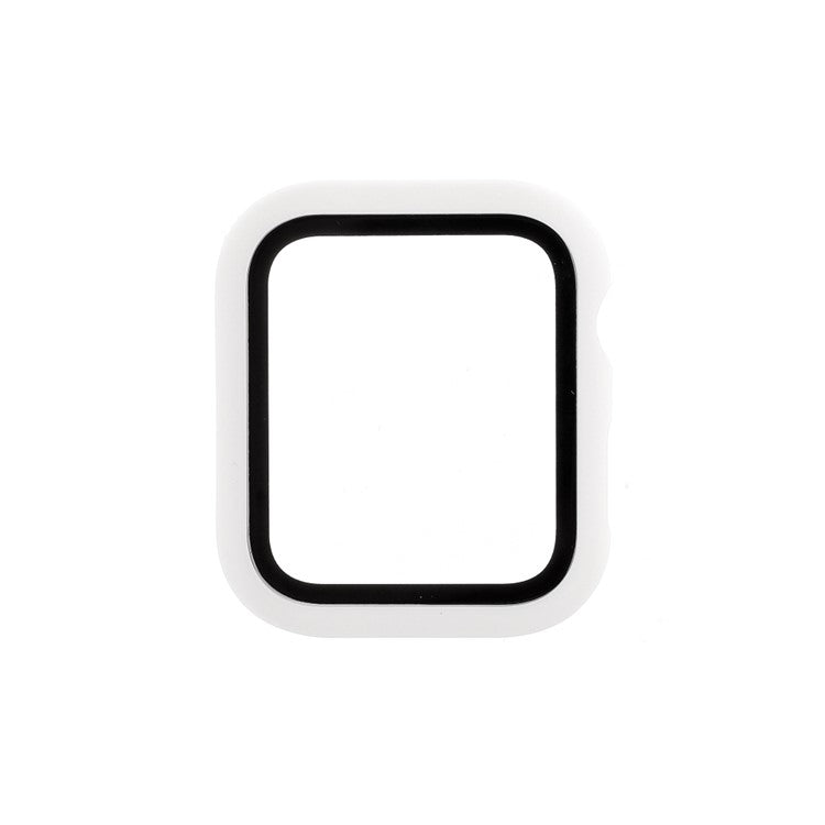 All Around Hard PC Protective Cover Built-in Screen Protector for Apple Watch Series 4 / 5 / 6 44mm / SE 44mm / SE (2022) 44mm - White