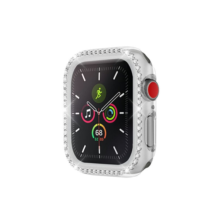 Rhinestone Decor Tempered Glass+PC All-round Protective Watch Case for Apple Watch Series 3/2/1 38mm - Transparent