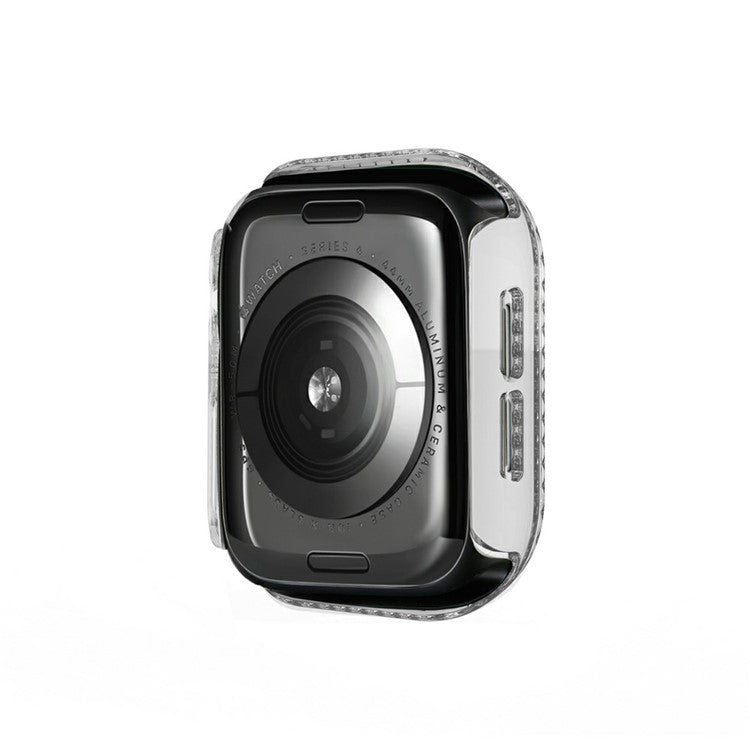 Rhinestone Decor Tempered Glass+PC All-round Protective Watch Case for Apple Watch Series 3/2/1 38mm - Transparent