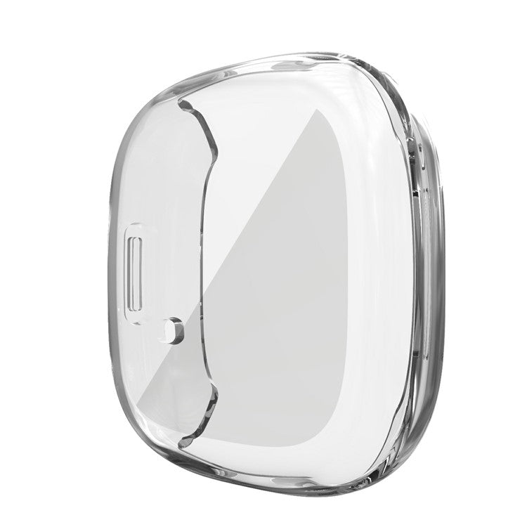 All-round Case for Fitbit Sense/Versa 3 Protective Electroplating TPU Watch Cover - Transparent
