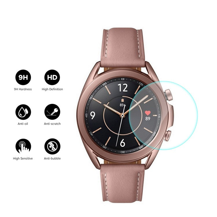 ENKAY HAT PRINCE Matte PC Case with 0.2mm 2.15D 9H Tempered Glass Film for Samsung Galaxy Watch3 41mm - Black
