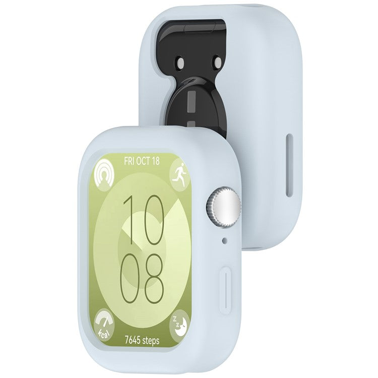 For Huawei Watch Fit 3 Watch Case Soft Silicone Protective Frame - Official Light Blue