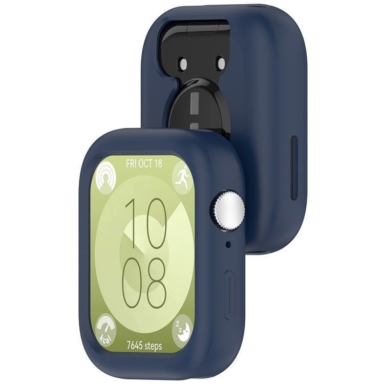 For Huawei Watch Fit 3 Watch Case Soft Silicone Protective Frame - Midnight Blue