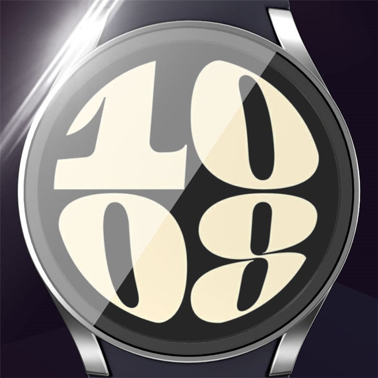 For Samsung Galaxy Watch7 40mm Watch Case PC Frame with Tempered Glass Screen Film - Red