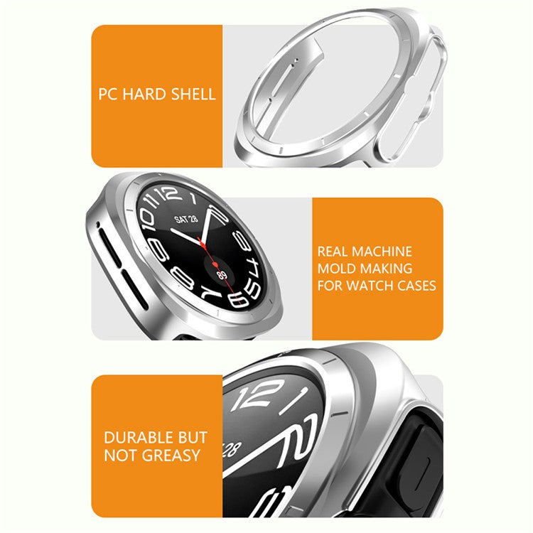 For Samsung Galaxy Watch Ultra 47mm Hard PC Case Hollow Watch Cover - Red