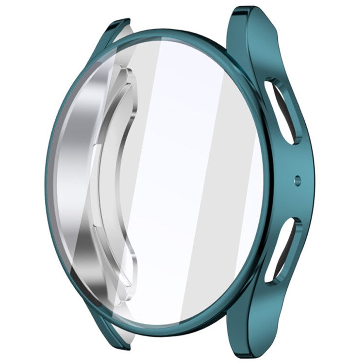 For Samsung Galaxy Watch7 44mm Case Full Guard Soft TPU Watch Protector Built-In Screen Cover - Cyan