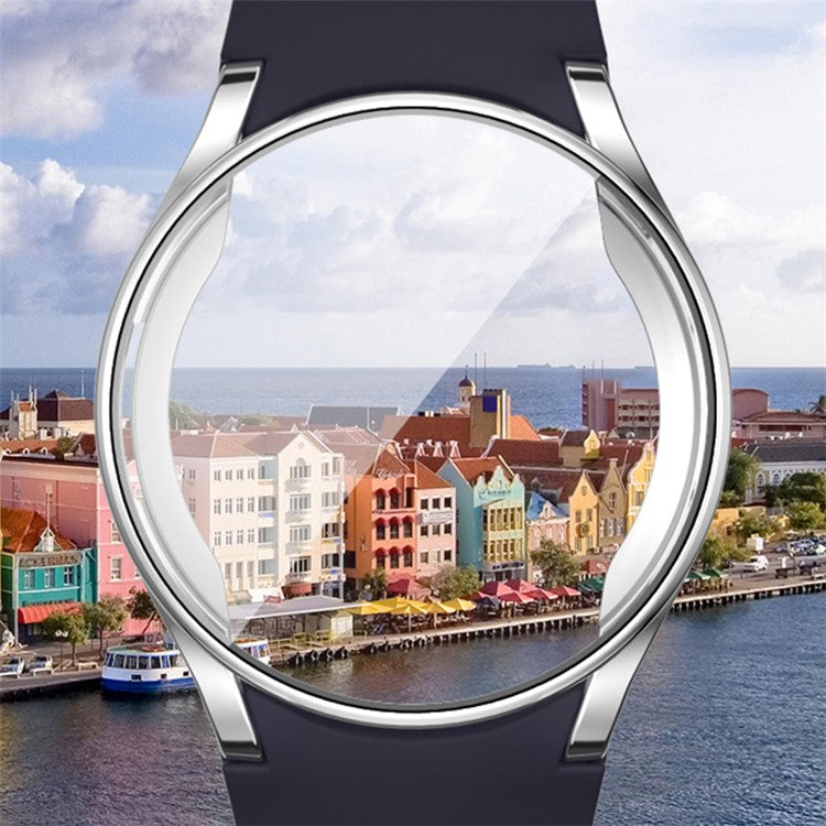 For Samsung Galaxy Watch7 44mm Case Full Guard Soft TPU Watch Protector Built-In Screen Cover - Cyan