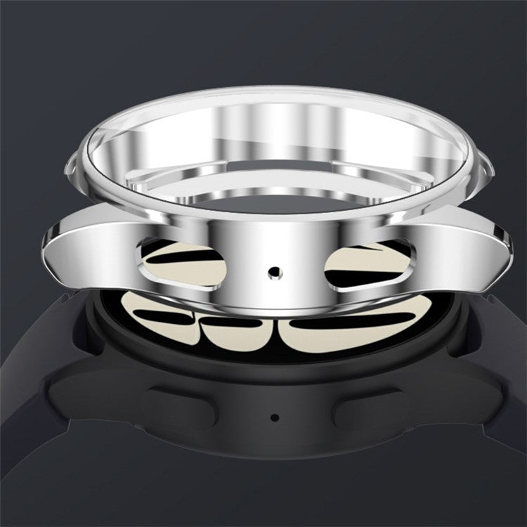 For Samsung Galaxy Watch7 44mm Case Full Guard Soft TPU Watch Protector Built-In Screen Cover - Cyan