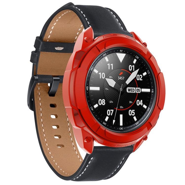 TPU Protective Case for Samsung Galaxy Watch 3 45mm Scale Ring Protection - Red