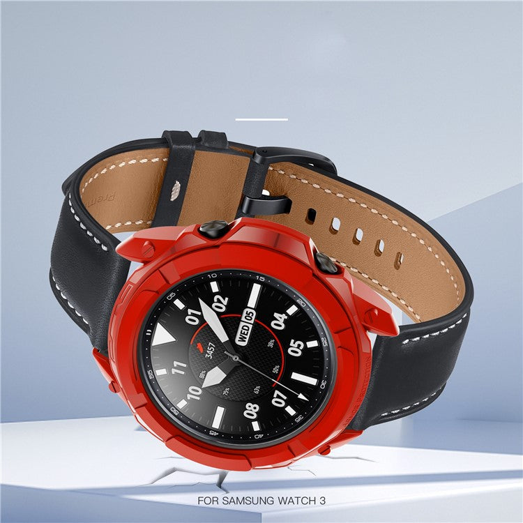 TPU Protective Case for Samsung Galaxy Watch 3 45mm Scale Ring Protection - Red