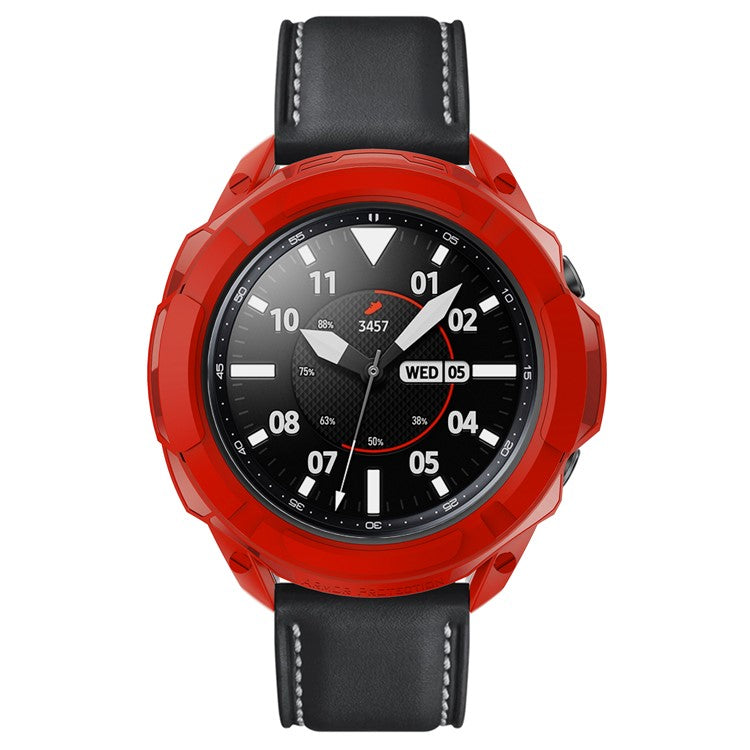 TPU Protective Case for Samsung Galaxy Watch 3 45mm Scale Ring Protection - Red