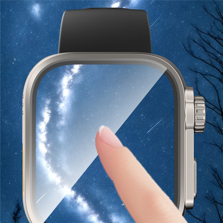 For Huawei Watch Fit 3 to iP Watch Ultra Transfer Case Hard PC Watch Case Cover with Tempered Glass Film - Titanium