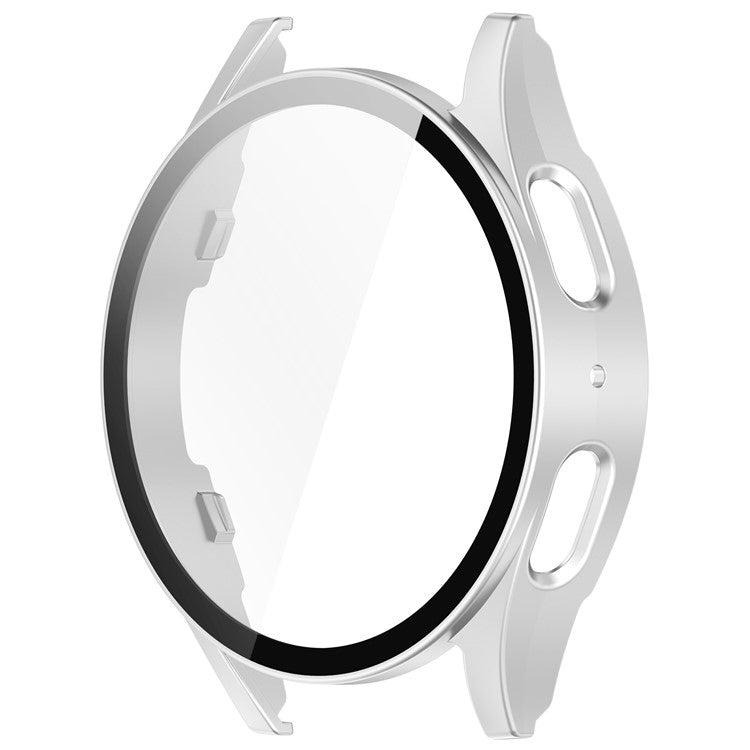 For Samsung Galaxy Watch7 44mm Integrated Watch Case Tempered Glass Screen Film - Matte Silver