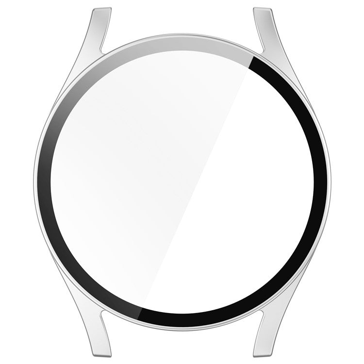 For Samsung Galaxy Watch7 44mm Integrated Watch Case Tempered Glass Screen Film - Matte Silver