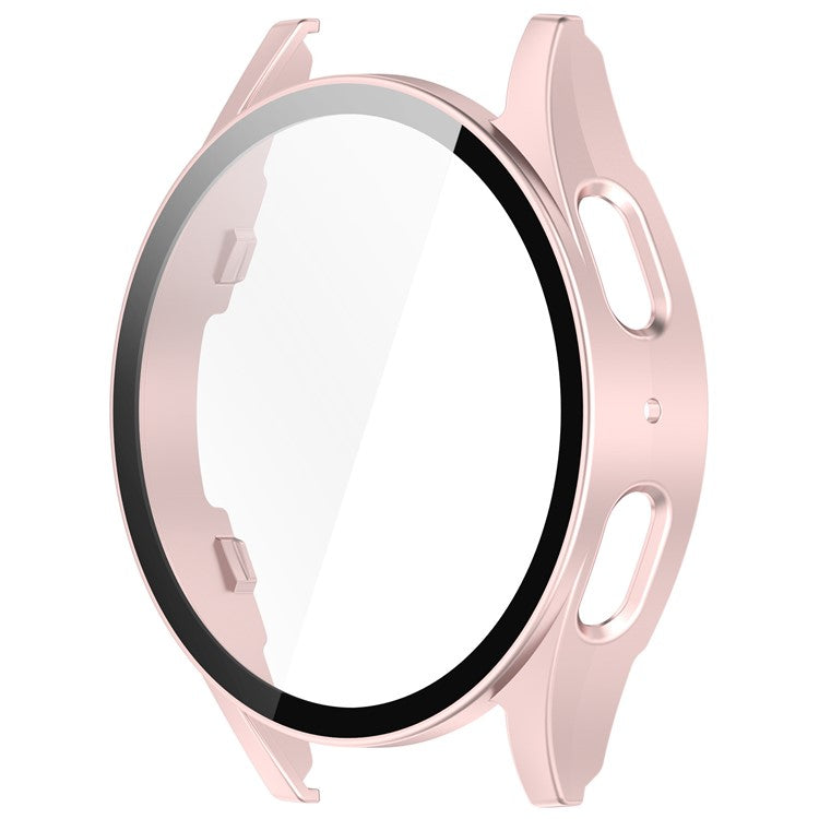 For Samsung Galaxy Watch7 44mm Integrated Watch Case Tempered Glass Screen Film - Matte Pink