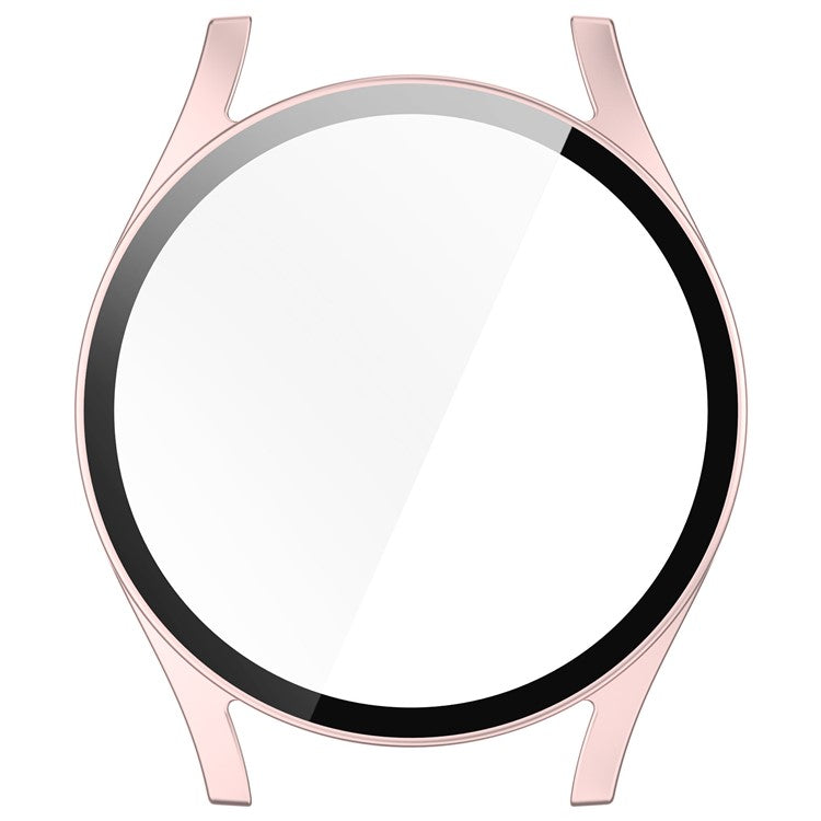 For Samsung Galaxy Watch7 44mm Integrated Watch Case Tempered Glass Screen Film - Matte Pink