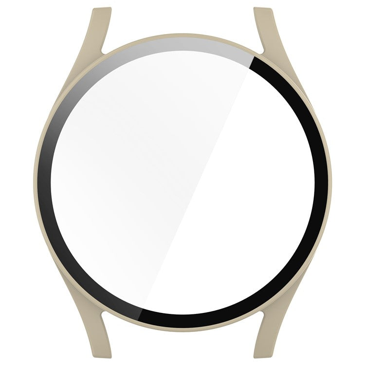 For Samsung Galaxy Watch7 44mm Integrated Watch Case Tempered Glass Screen Film - Ivory White