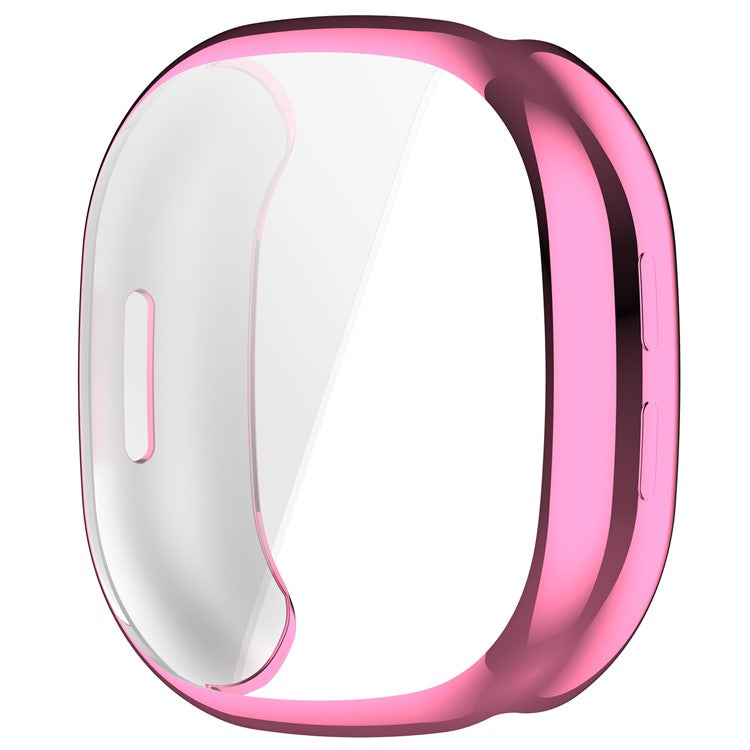 For Fitbit Ace LTE Watch Case Electroplating TPU Full Coverage Protective Cover - Pink