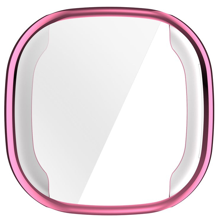 For Fitbit Ace LTE Watch Case Electroplating TPU Full Coverage Protective Cover - Pink