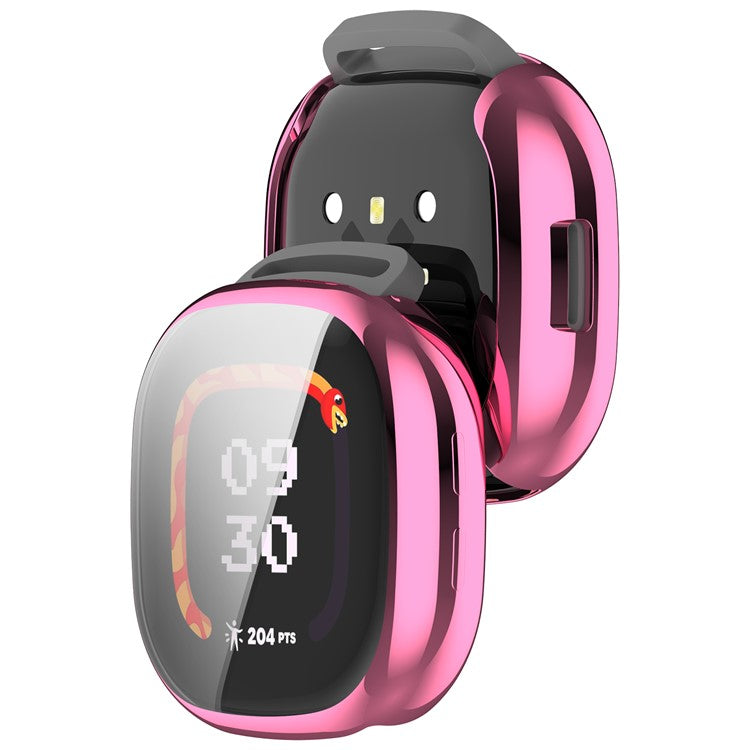 For Fitbit Ace LTE Watch Case Electroplating TPU Full Coverage Protective Cover - Pink