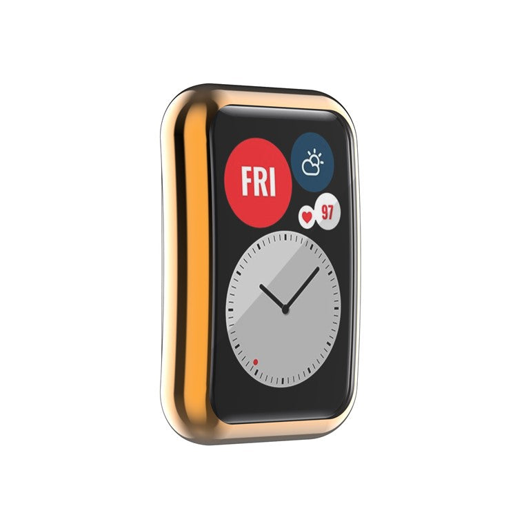 Electroplating TPU Watch Cover for Huawei Watch Fit All-round Protective Protector - Rose Gold