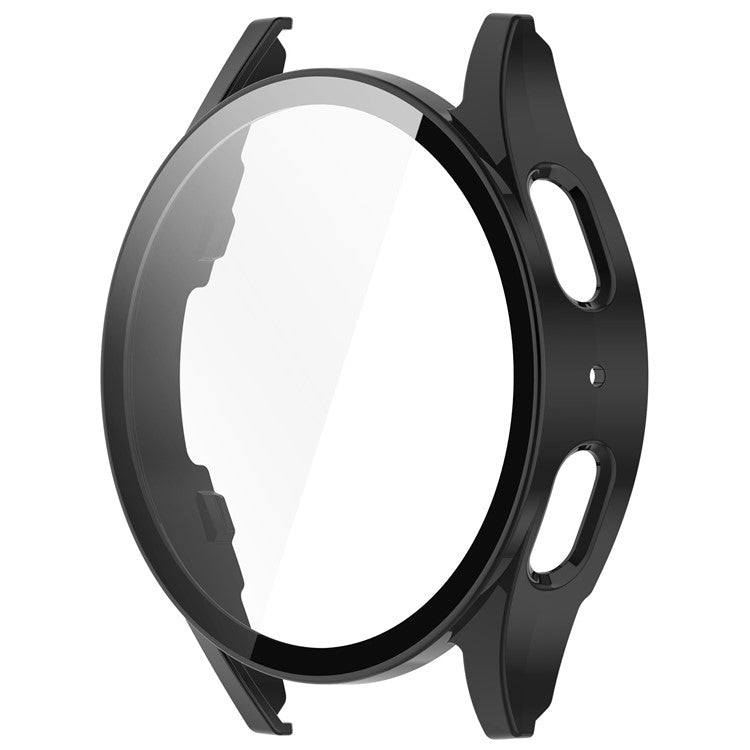 For Samsung Galaxy Watch7 40mm PC Watch Case with Tempered Glass Screen Film - Black